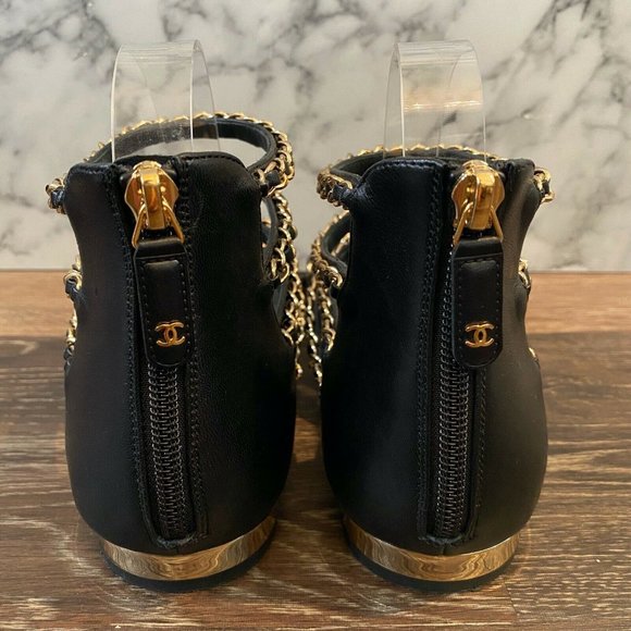 CHANEL 18 SS Leather Gold Chain Gladiator Sandals - Picture 5 of 12